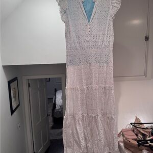 Veronica Beard White Eyelet Maxi Dress